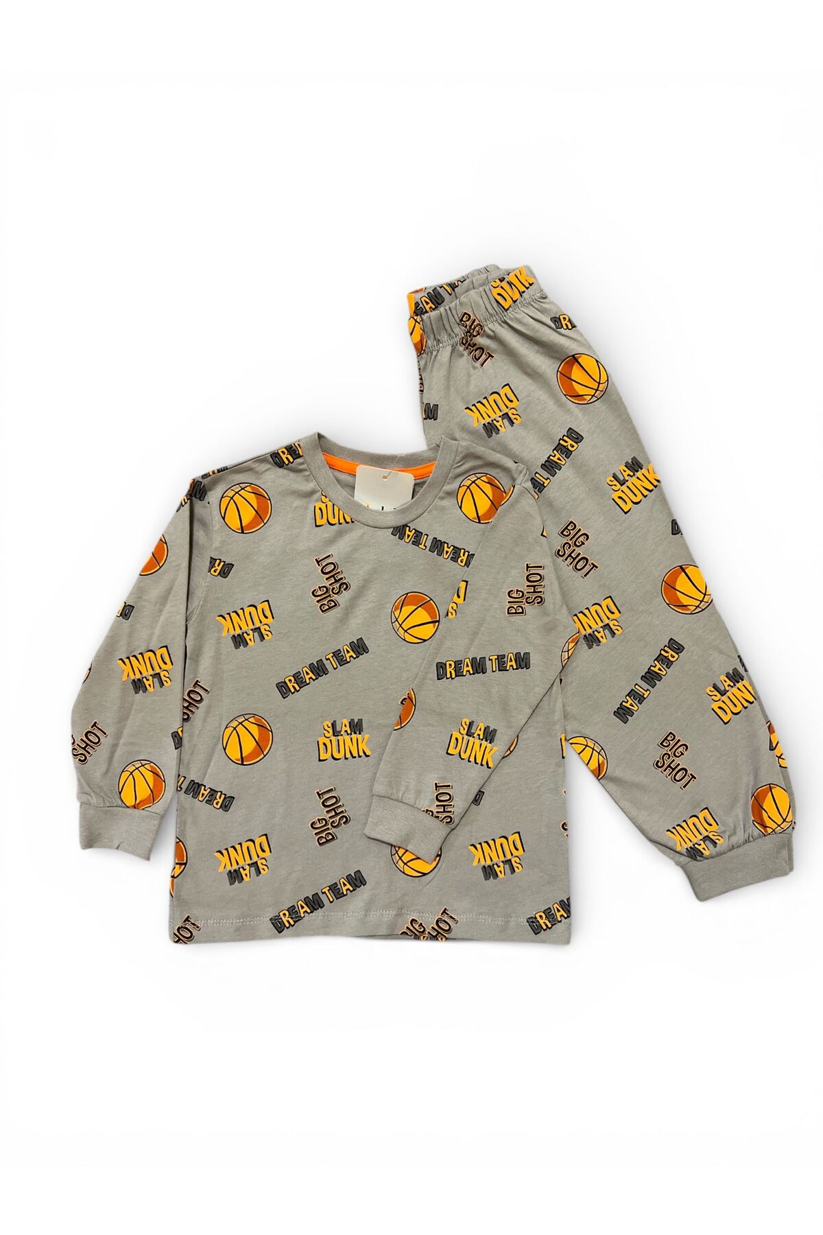 İsobel Kids GRİ BASKETBOL TEMALI %100 PAMUK SÜPREM KUMAŞ UZUN KOL ERKEK ÇOCUK PİJAMA TAKIMI fotoğrafı 4 (önizleme)