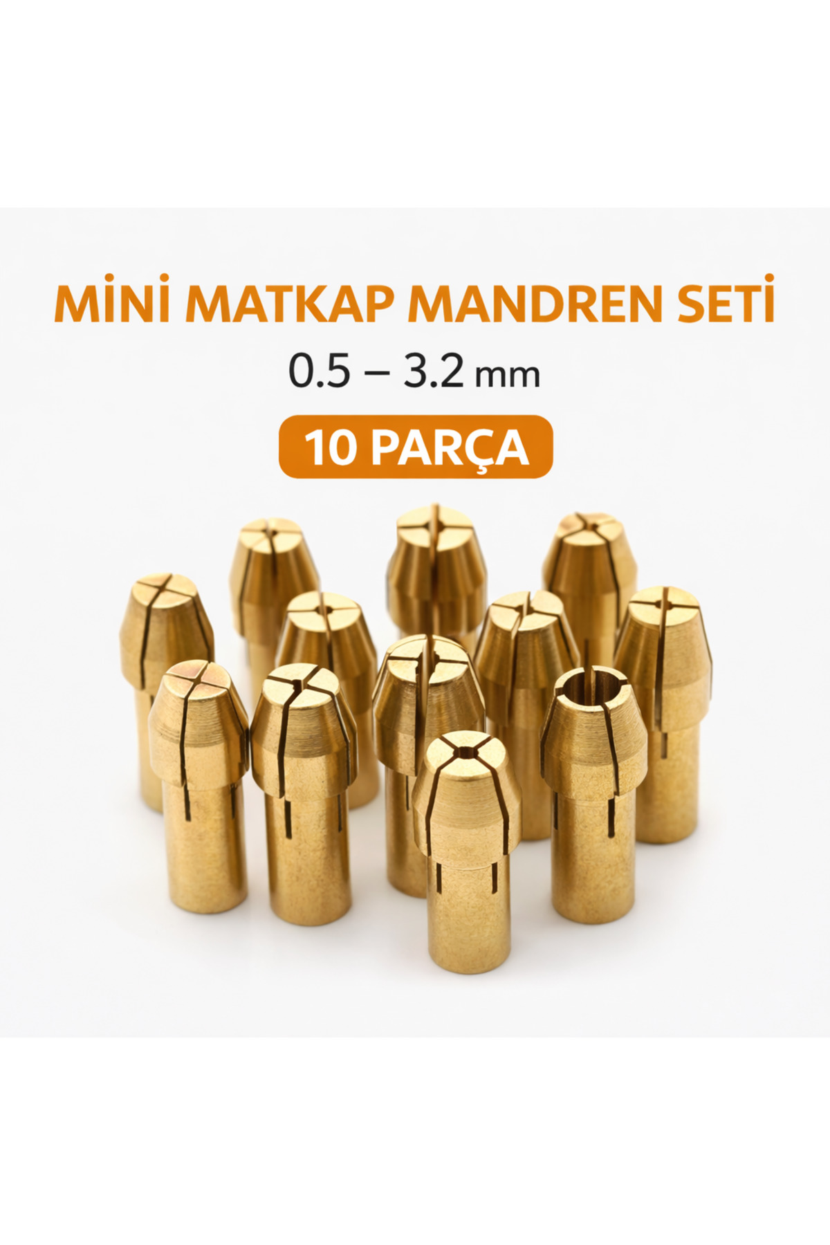 Mini Drill Chuck Adapter Set of 10 0.5–3.2 mm Brass Dremel & Engraving Compatible