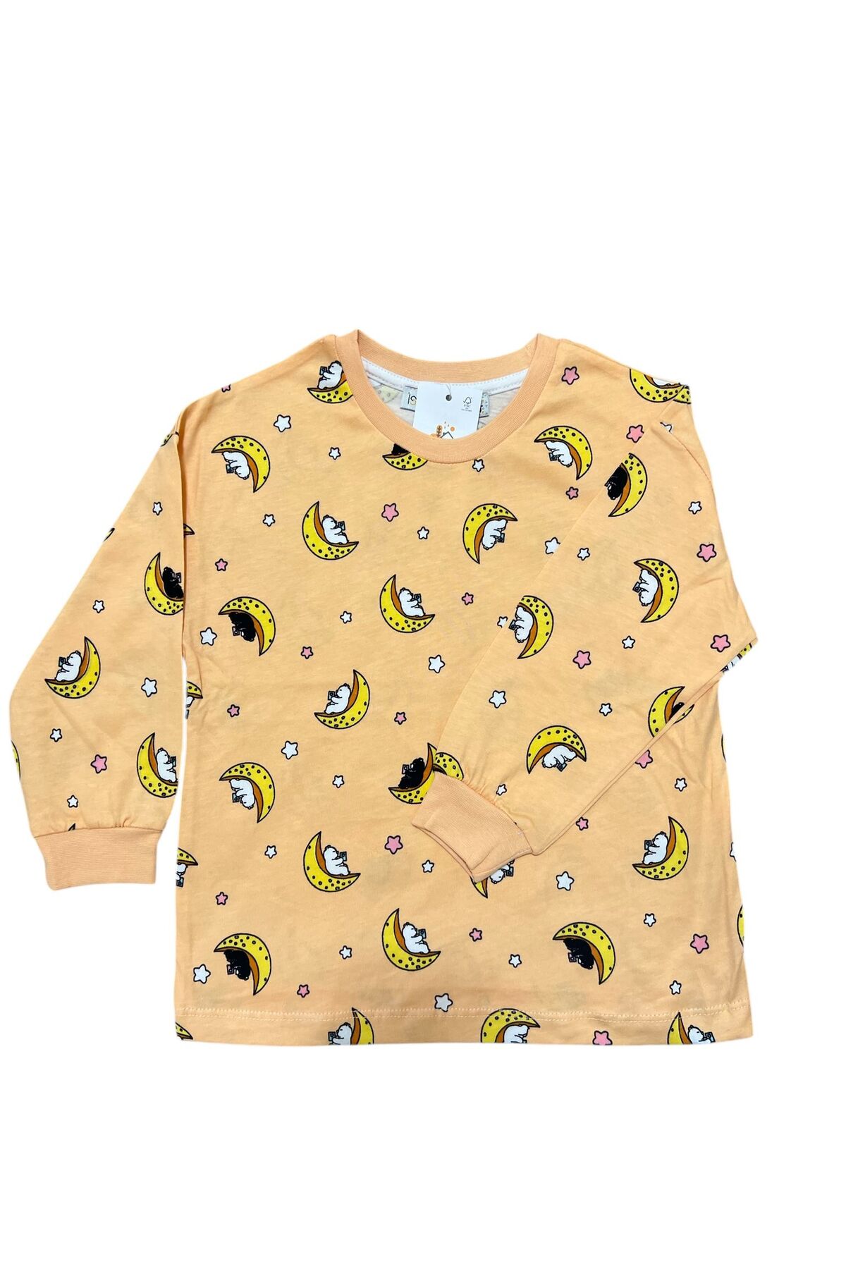 İsobel Kids KAVUNİÇİ RENK %100 PAMUK SÜPREM KUMAŞ KARIŞIK DESEN KIZ ÇOCUK PİJAMA TAKIMI fotoğrafı 4 (önizleme)