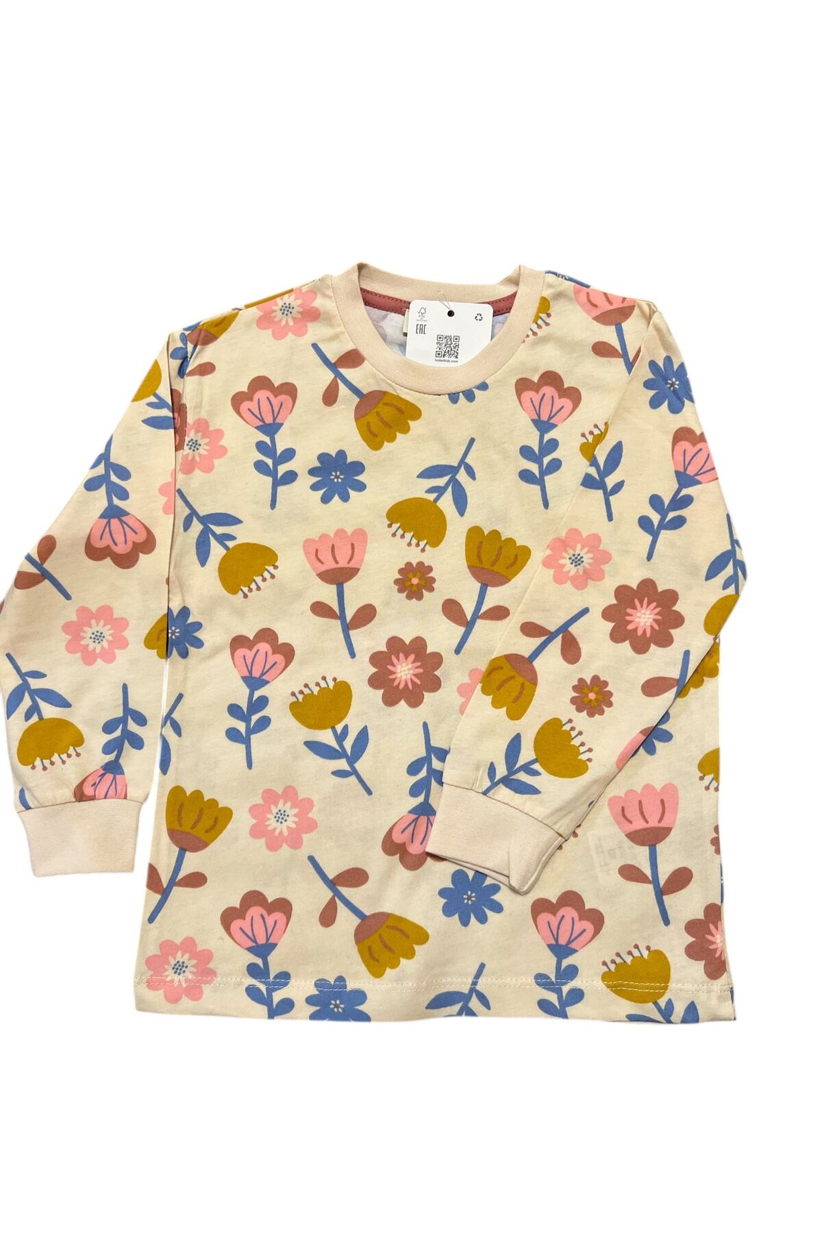 İsobel Kids ÇİÇEKLİ DESENLİ %100 PAMUK SÜPREM KUMAŞ UZUN KOL KIZ ÇOCUK PİJAMA TAKIMI fotoğrafı 4 (önizleme)