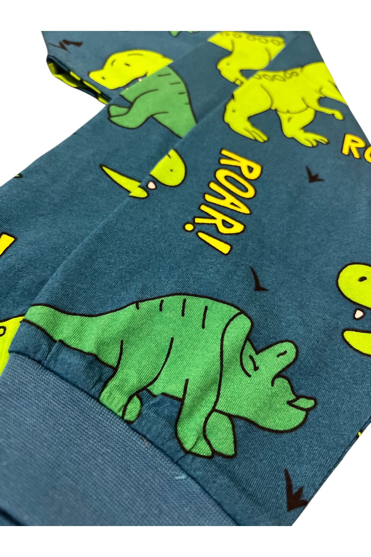 İsobel Kids YEŞİL DİNOZOR DESENLİ %100 PAMUK SÜPREM KUMAŞ ERKEK ÇOCUK PİJAMA TAKIMI fotoğrafı 6 (önizleme)
