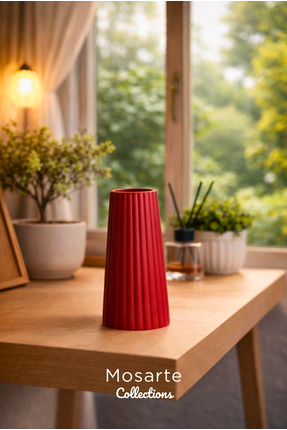 Mosarte Ribbed Yivli Tasarım Modern Dekoratif Vazo