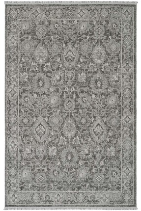 Cool Halı Zerina Gri Yumuşak Pamuk Taban Makina Etnik Desenli Klasik Otantik ...