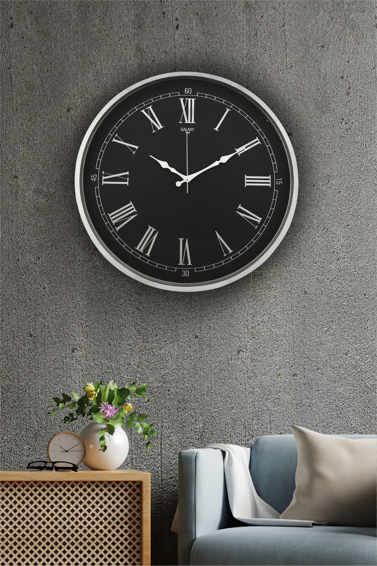 50 Cm Real Glass Silent Movement Luxury Roman Numeral Wall Clock
