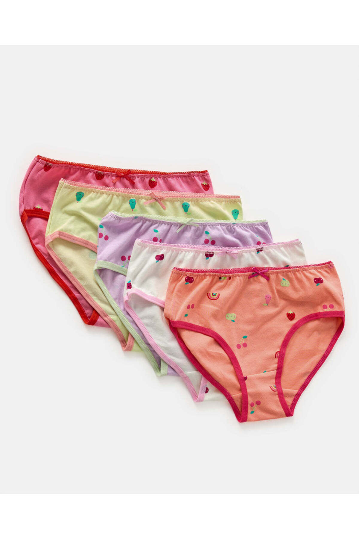 REDTAG Girls Assorted Printed Brief Set (Pack of 5)