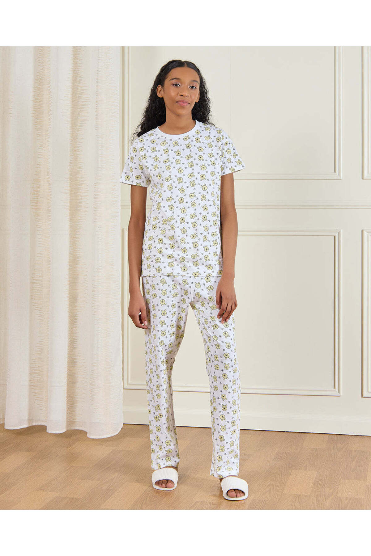 REDTAG Senior Girls Yellow Winnie The Pooh Pajama Set (2 Piece)