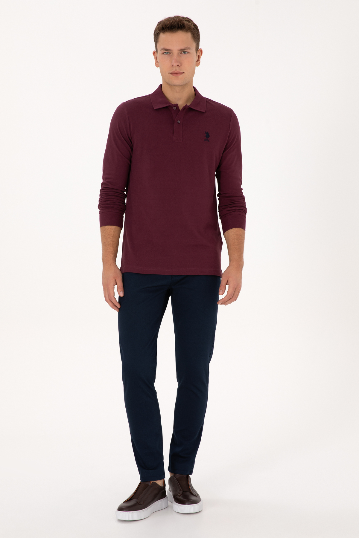 یو اس پولو شلوار مردانه اسلیم فیت سرمه‌ای مدل 50316835-VR033