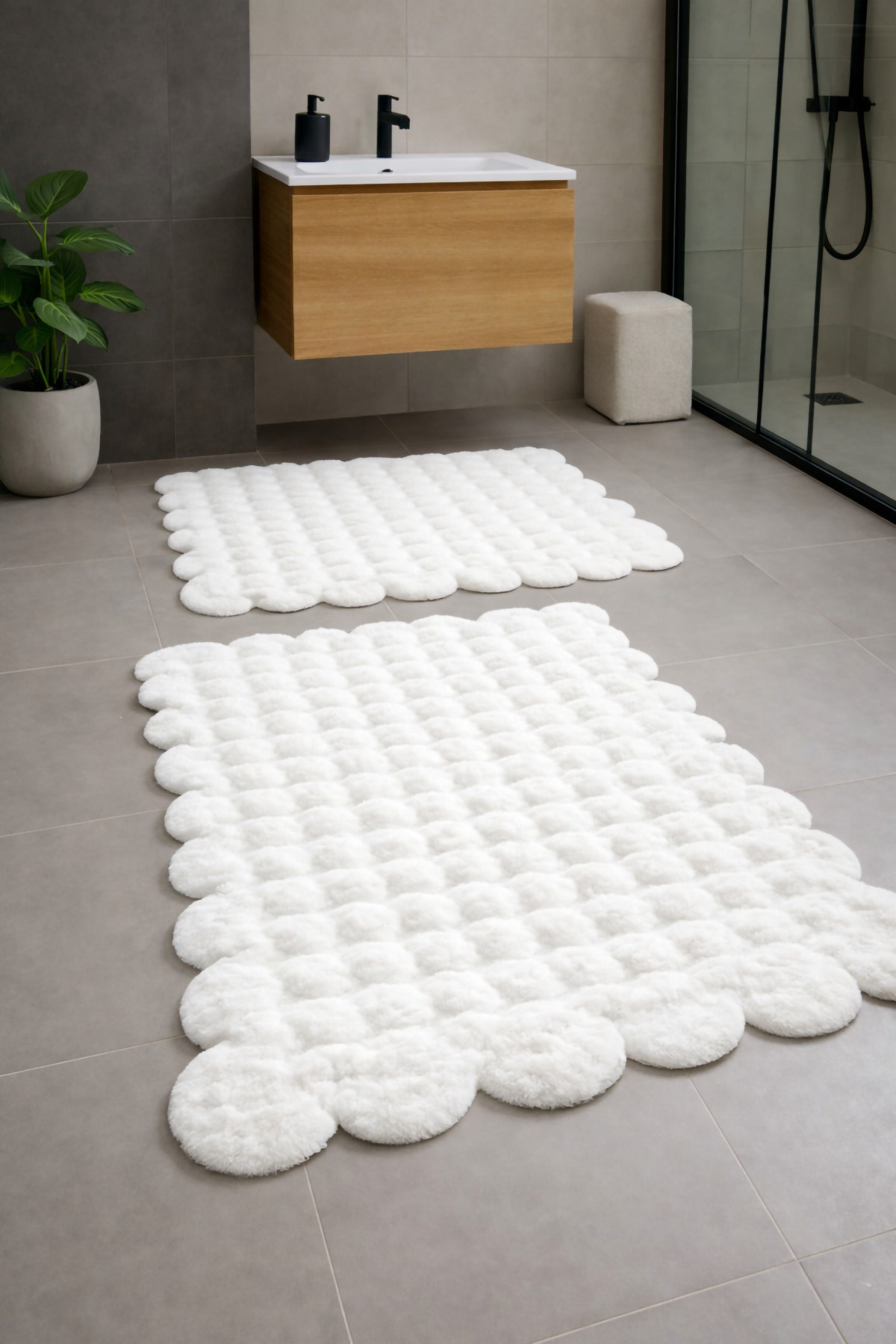 Buble modern decorative non-slip base Daisy shaped decorative bathroom toilet set80x120-60x80 cm