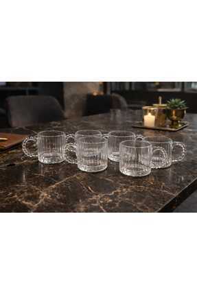 RASHA COLLECTION 6Lı Kulplu Çay Bardağı