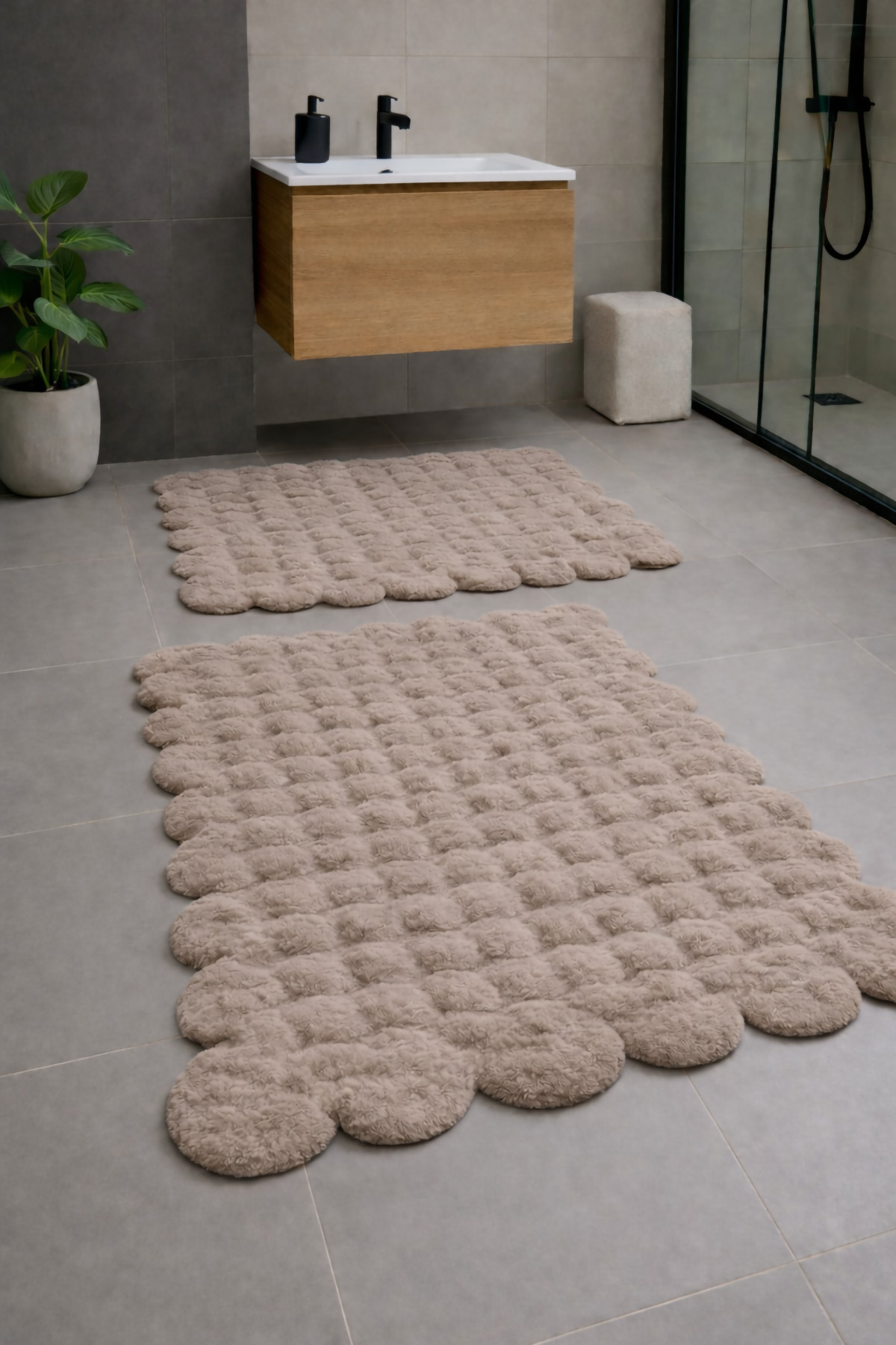 Buble modern decorative non-slip base Daisy shaped decorative bathroom toilet set80x120-60x80 cm