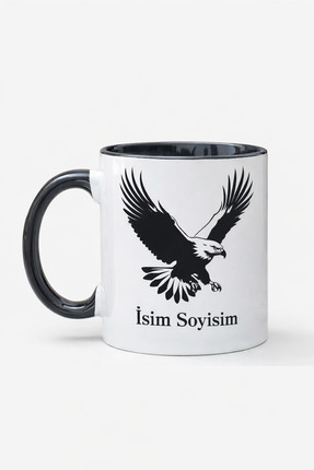 Kupa Bayer dizayn -Kartal Temalı Kişiye Özel İsimli Siyah İçli Seramik – Çift...