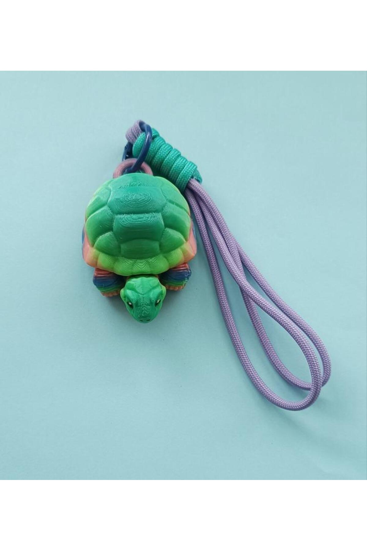 Hd Marketim Anahtarlık Çanta Süsü Kaplumbağa Oynar Eklem Rainbow Multicolor Oyuncak Yılbaşı Doğum Günü Hediye fotoğrafı 5 (önizleme)