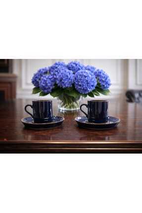 RASHA COLLECTION 2Li Lacivert İnce Porselen Fincan Takımı