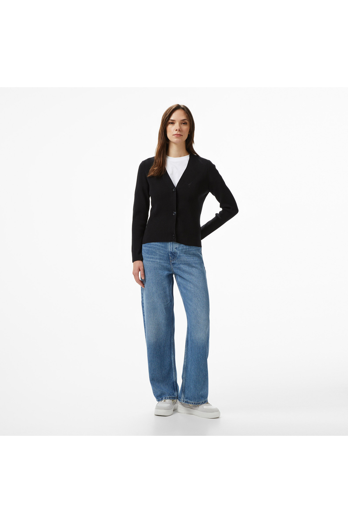 Nautica Kadın Siyah Regular Fit Hırka görsel 3