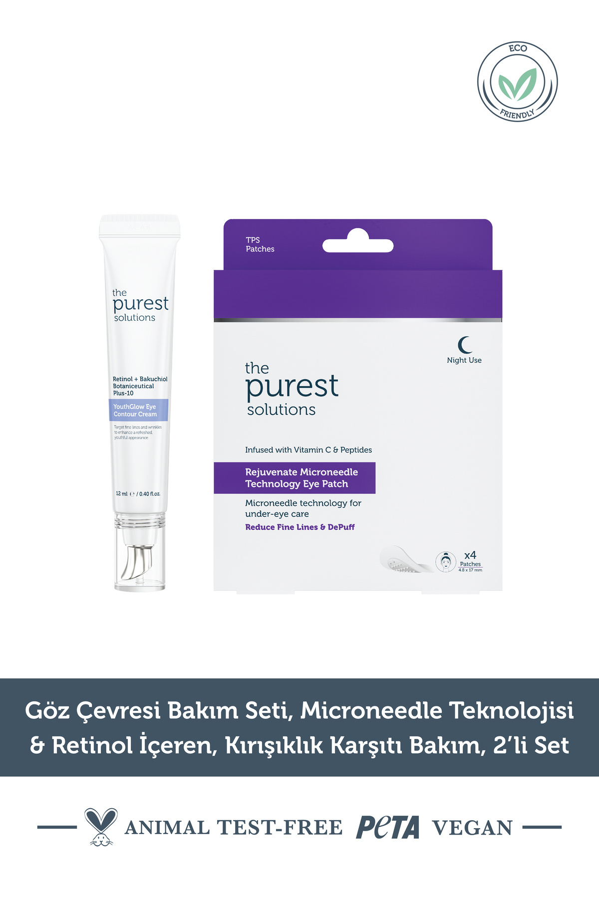 The Purest Solutions ست مراقبت از دور چشم، ضد چروک با فناوری میکرونیدل و رتینول، مجموعه ۲ تکه — TPS373