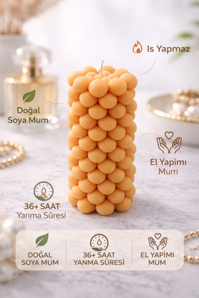 Flow Home Soya Mum,Dekoratif Lüks & El Yapımı Doğal Mum,Uzun Yanma Süreli Ev ...