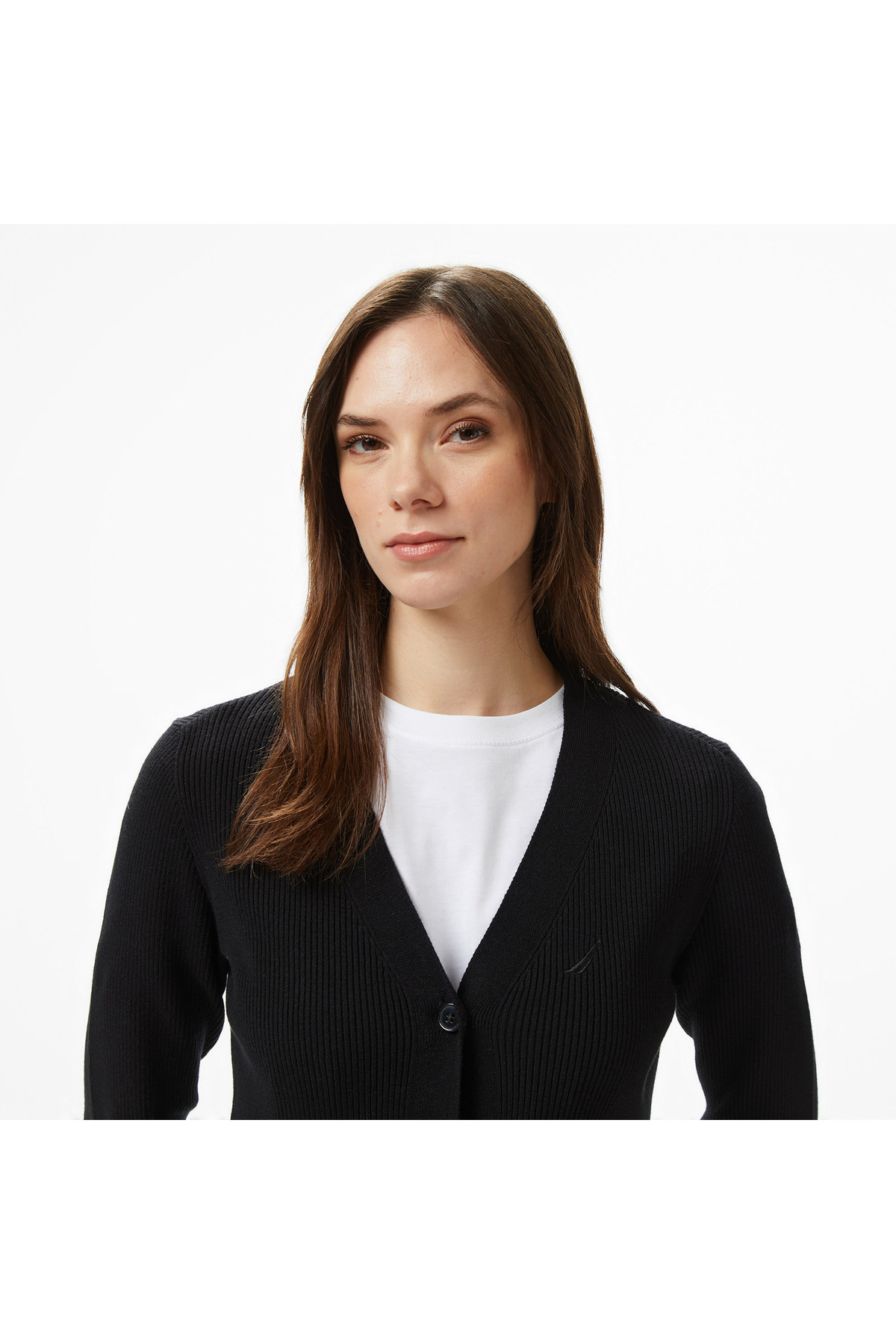 Nautica Kadın Siyah Regular Fit Hırka görsel 4