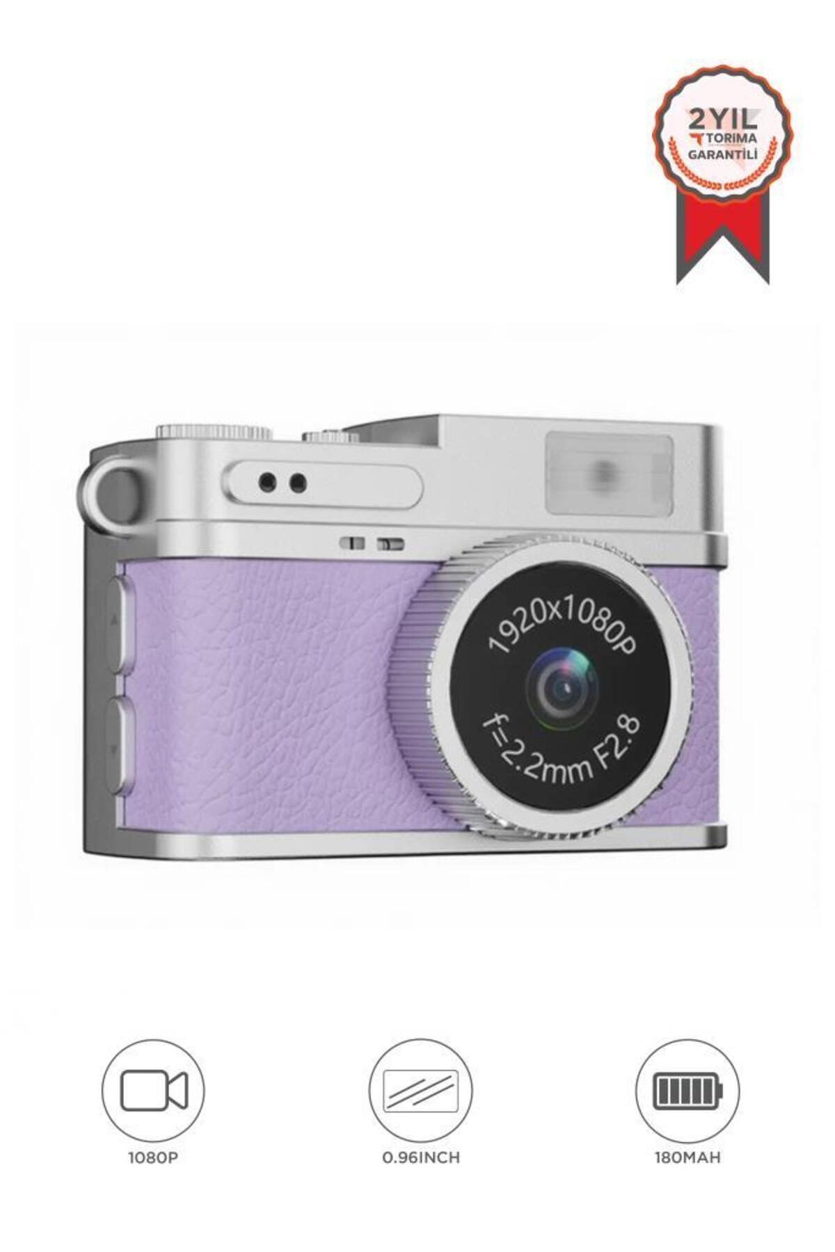 Torima Dijital Fotoğraf Makineleri Video Kamera Mini Anahtarlık 1080P CMR35 Mor