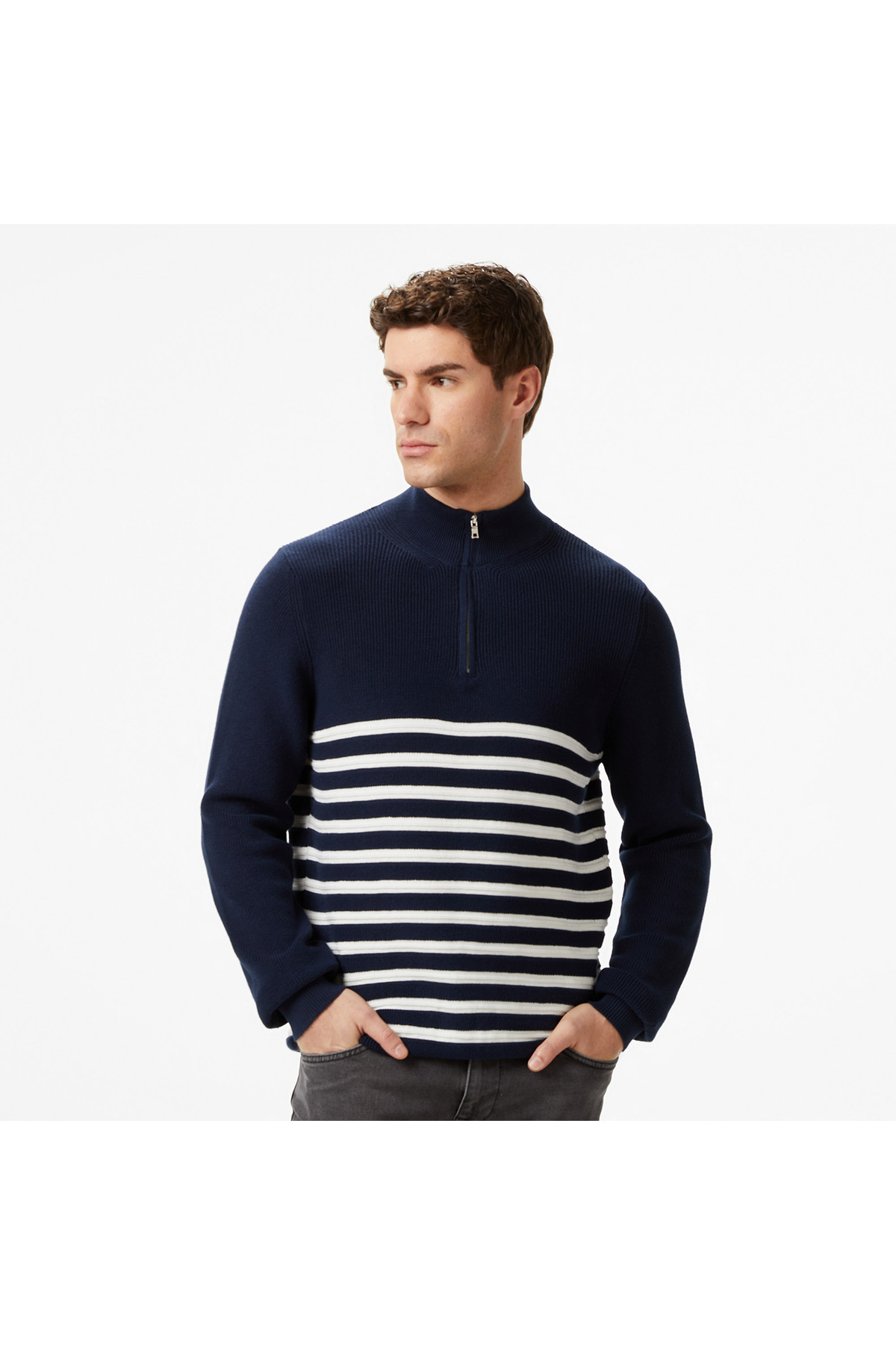 Nautica Erkek Lacivert Classic Fit Kazak — سرمه‌ای S57216T