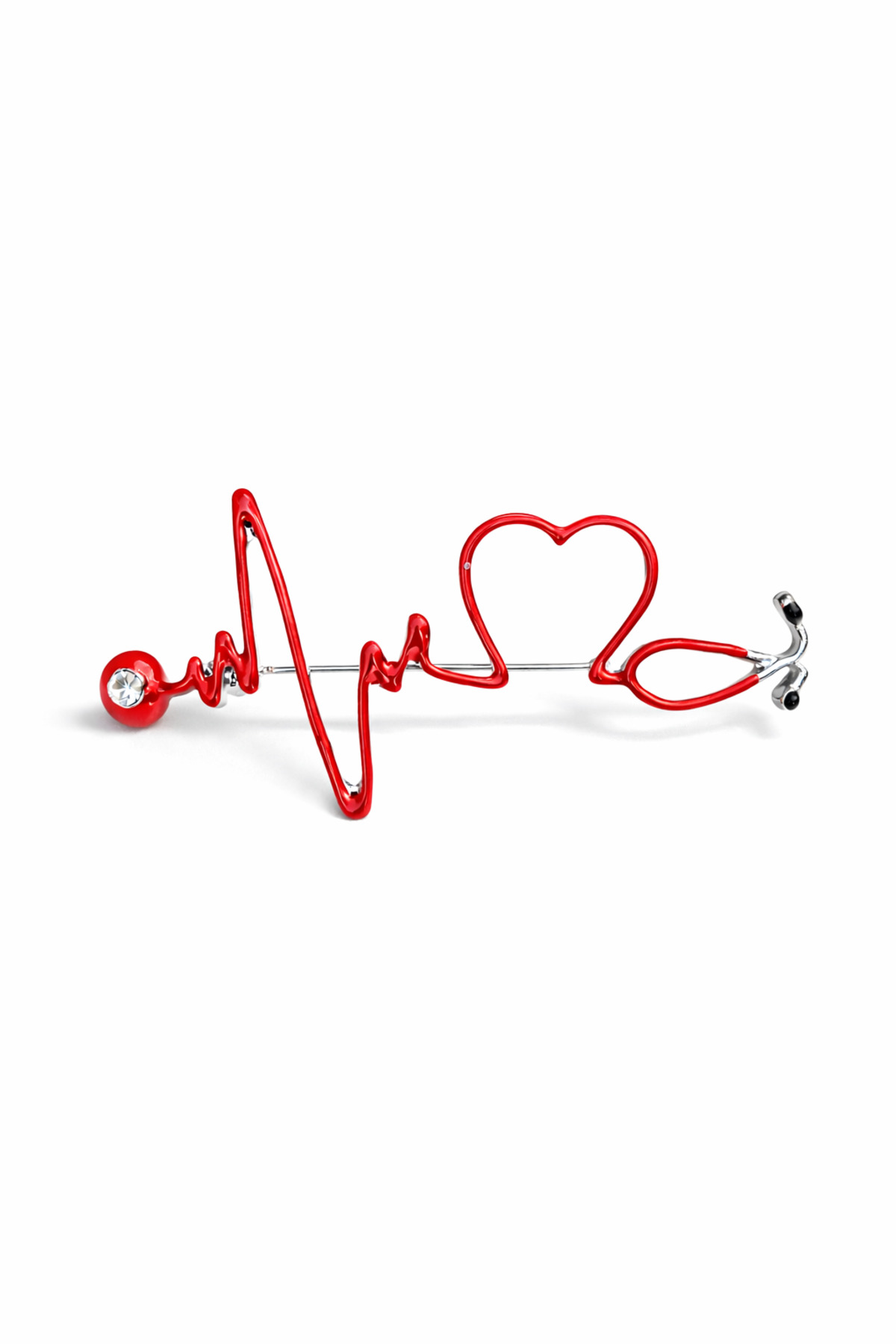 Heartbeat Love Kalp & Stetoskop Broş