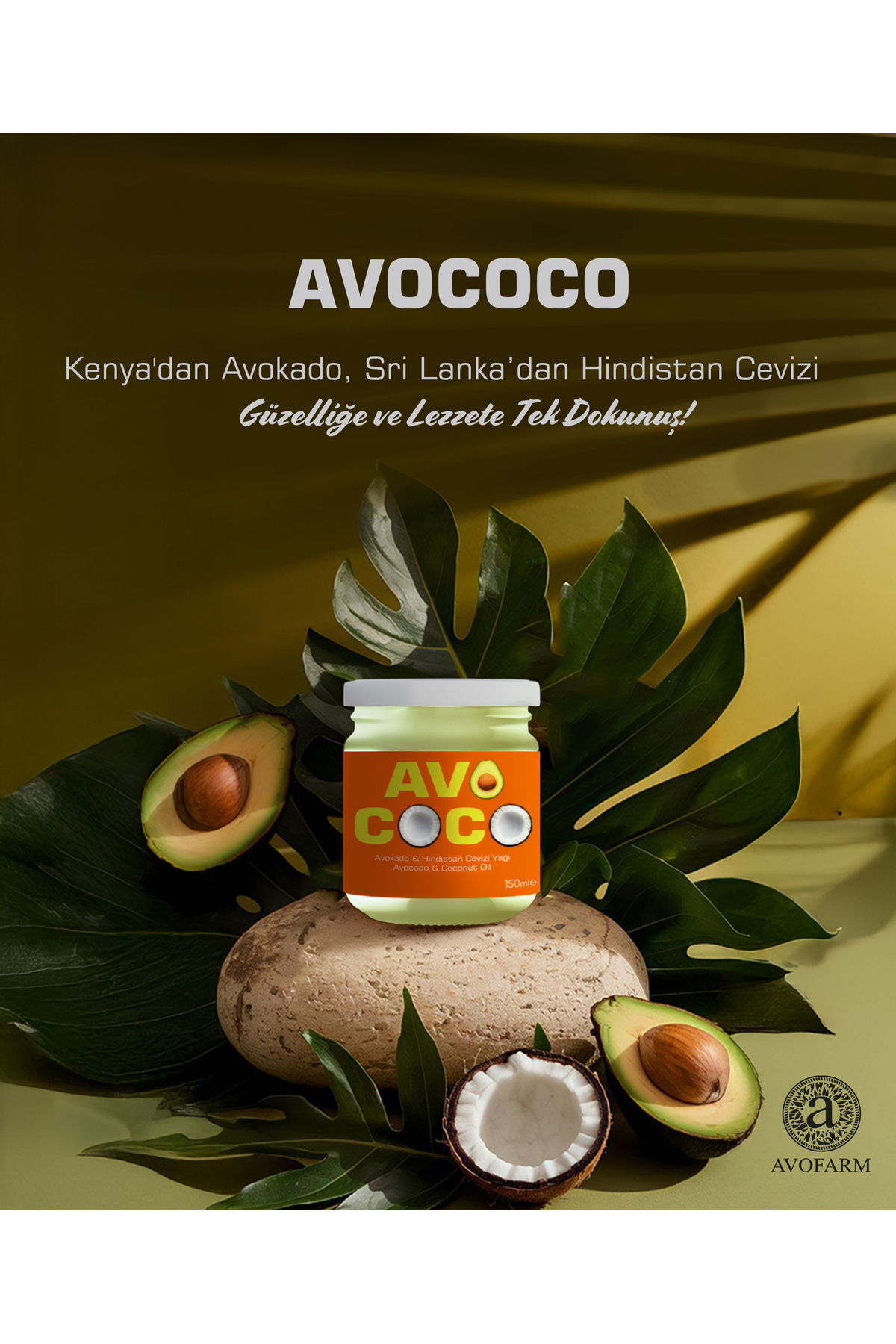 %100 Avococo Avokado & Hindistan Cevizi Yağı 150ML (Soğuk Sıkım) — AVOCOCO150 — تصویر 2 از 4