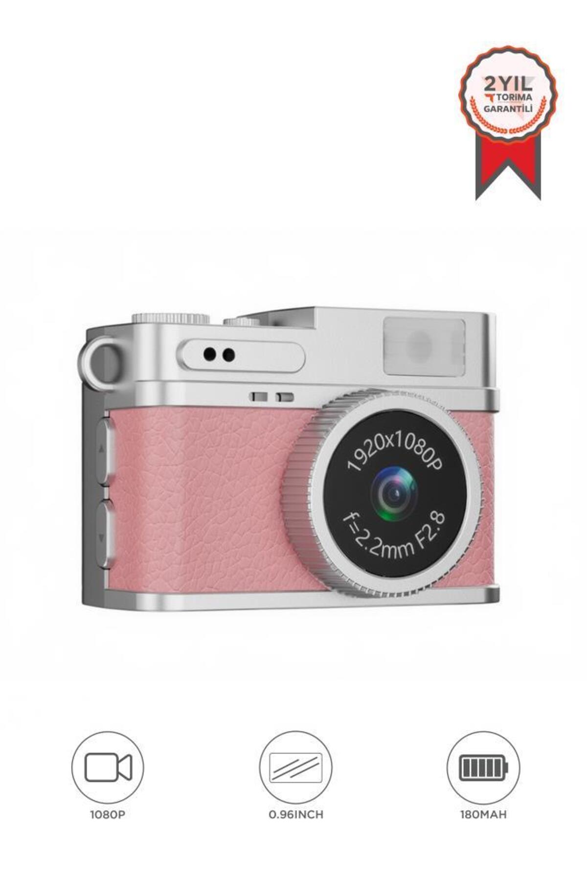 Torima Dijital Fotoğraf Makineleri Video Kamera Mini Anahtarlık 1080P CMR35 Pembe