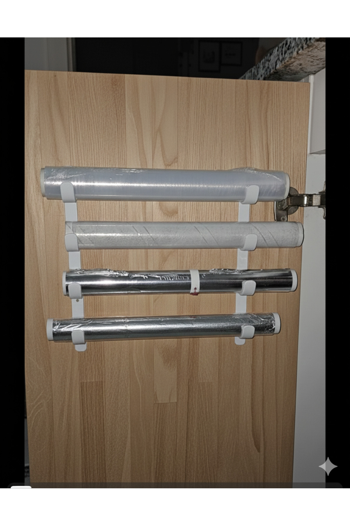 Oil Paper, AluminumFoil, Stretch Film Holder Stand (shipped with double-sided tape)