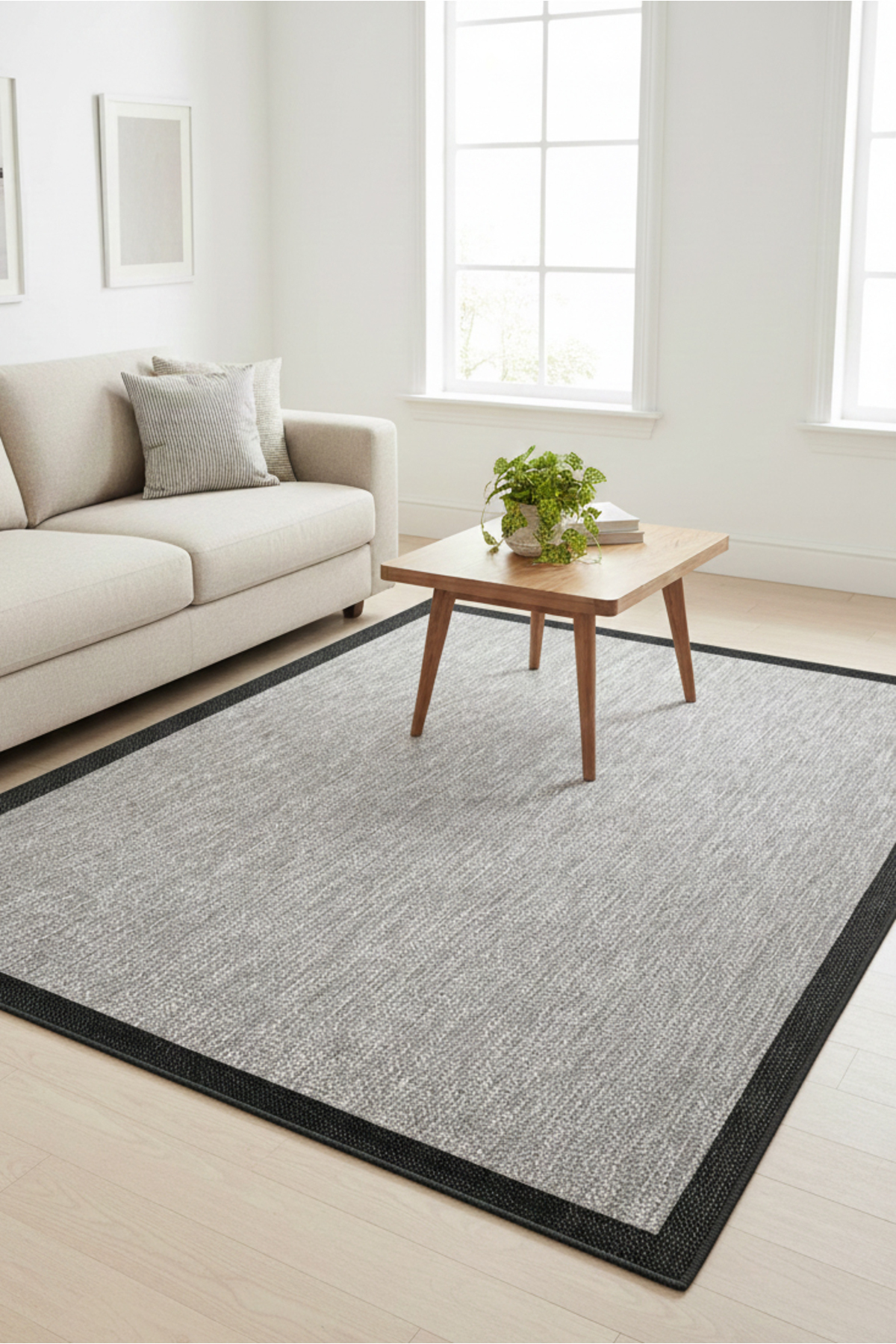 New Generation Framed Sisal Soft Woven Rug Non-Slip Cotton Sole Bordered Carpet