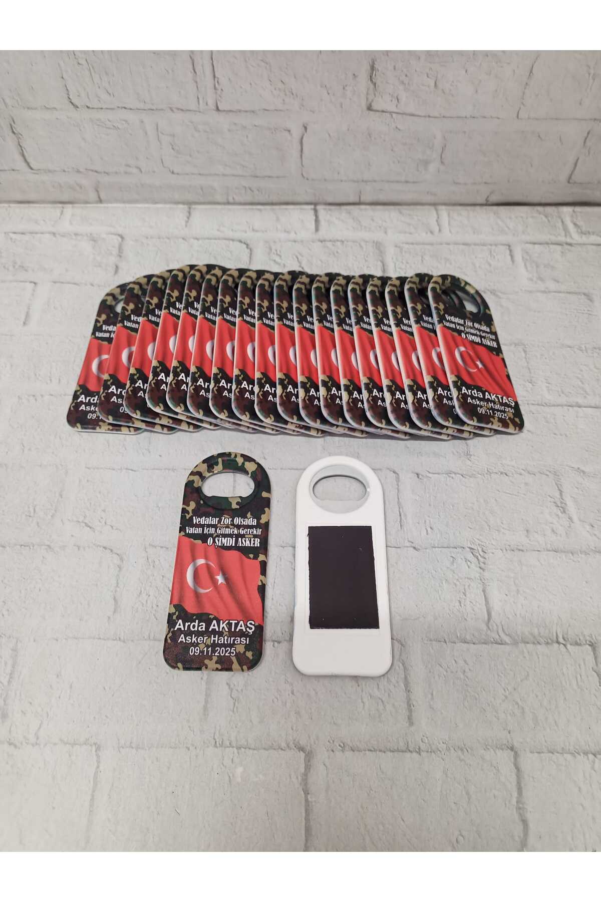 onuratasarlat 25 Adet Uzun Açacak Asker Hatırası Magneti fotoğrafı 4 (önizleme)