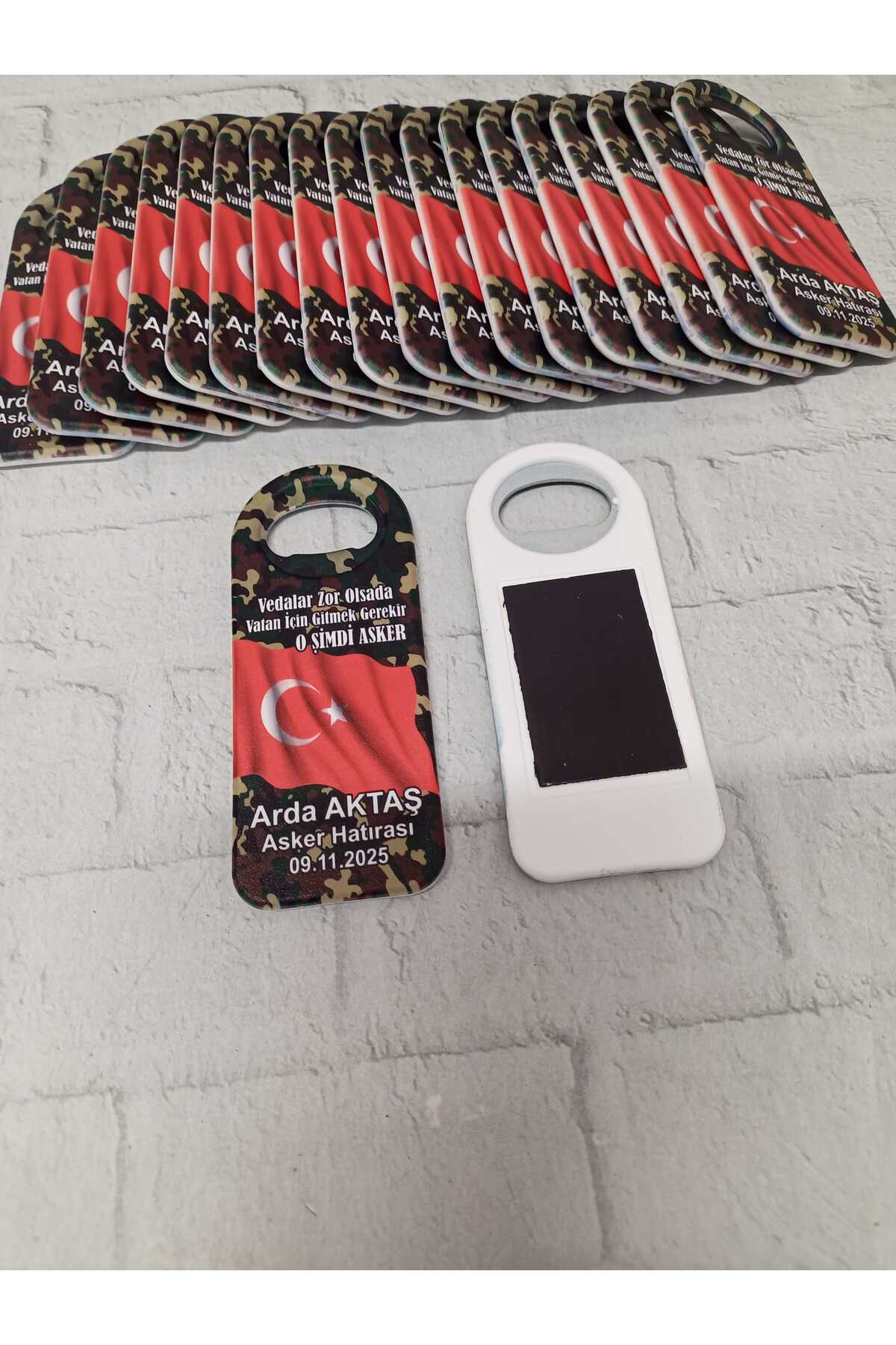 onuratasarlat 25 Adet Uzun Açacak Asker Hatırası Magneti fotoğrafı 3 (önizleme)