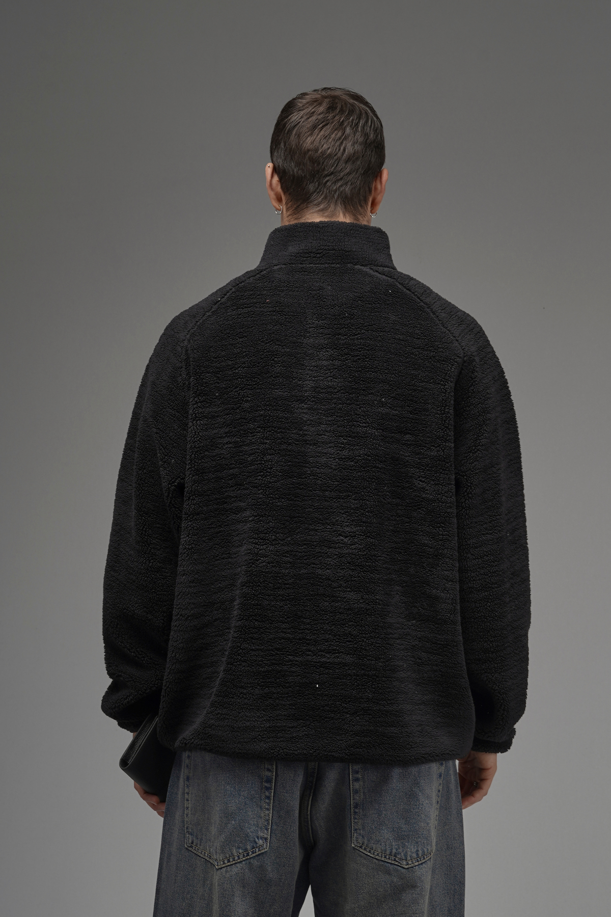 Butik Trend Biz Oversize Yarım Fermuarlı Dik Yaka Peluş görsel 5