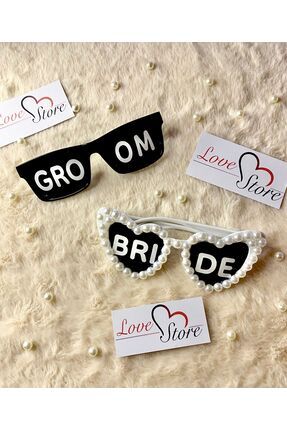 LoveStore Gelin Damat Gözlük Özel Tasarım Bride Groom Gözlük After Gözlük Yaz...