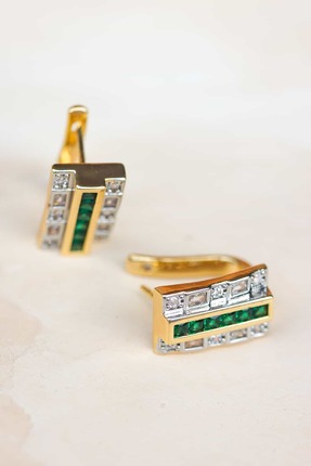 ARİNNA JEWELS Green Goddess 14k altın kaplama , zirkon taş özel tasarım kadın...