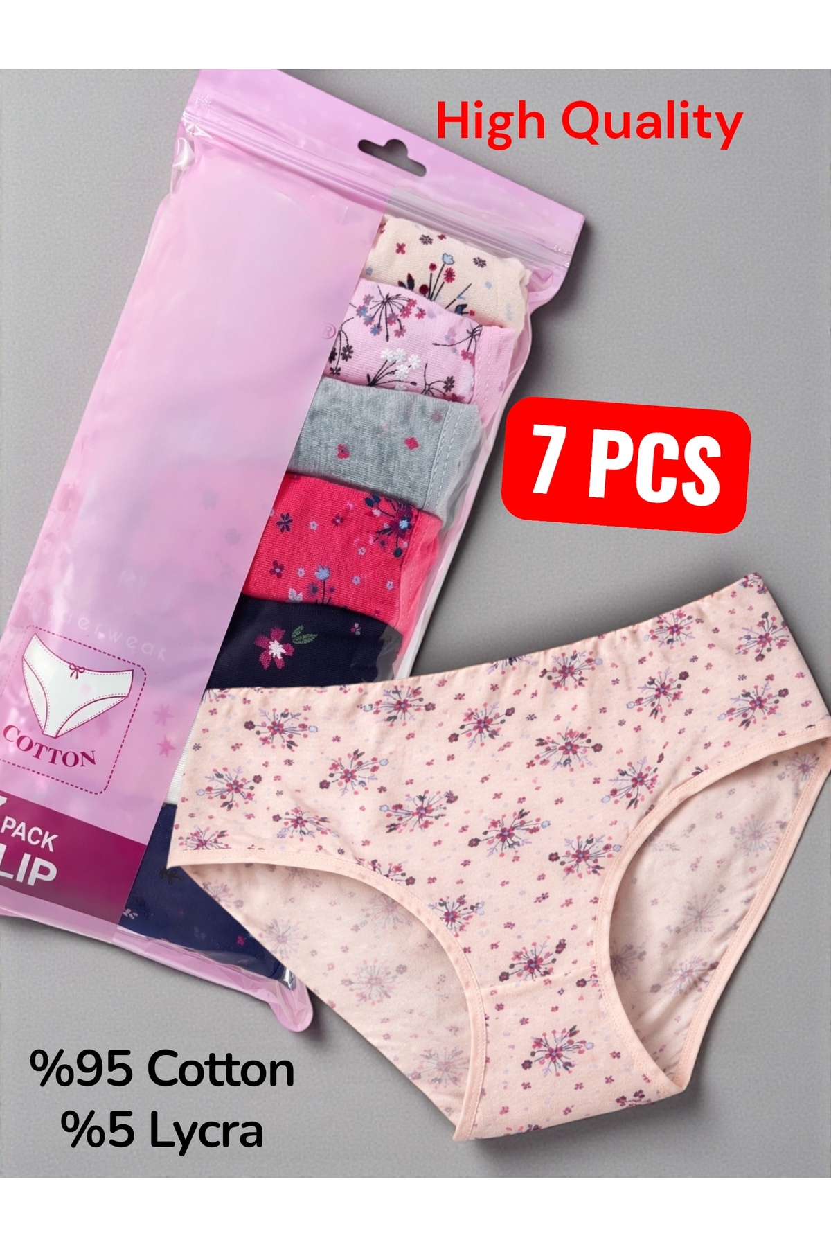 SATTENS Πακέτο με 7 βαμβακερά γυναικεία εσώρουχα μεικτά χρώματα Kilot