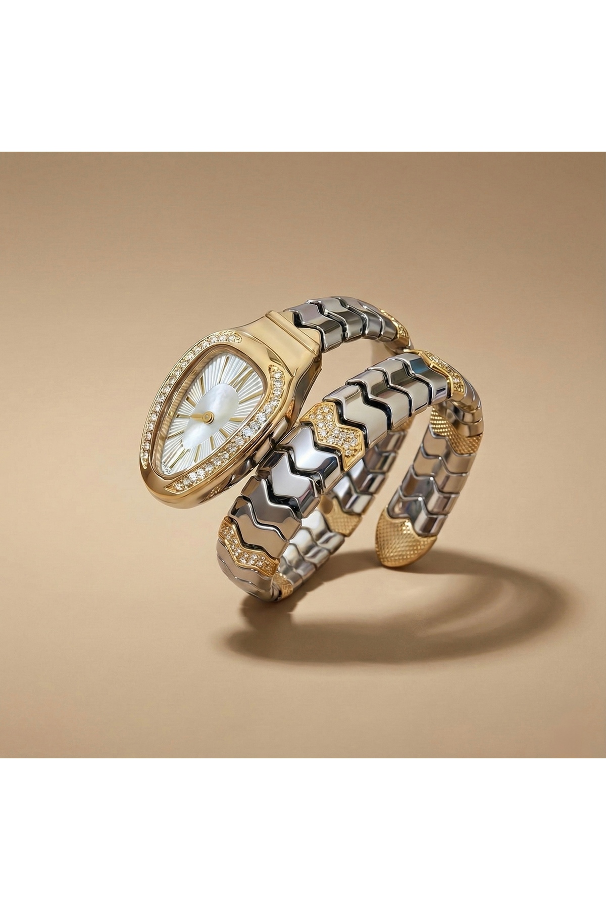 KLISHE Butik Serpenti Luxury Gold & Silver Renk Taşlı Çelik Kadın Saat, Limited Edition 2026 görsel 2