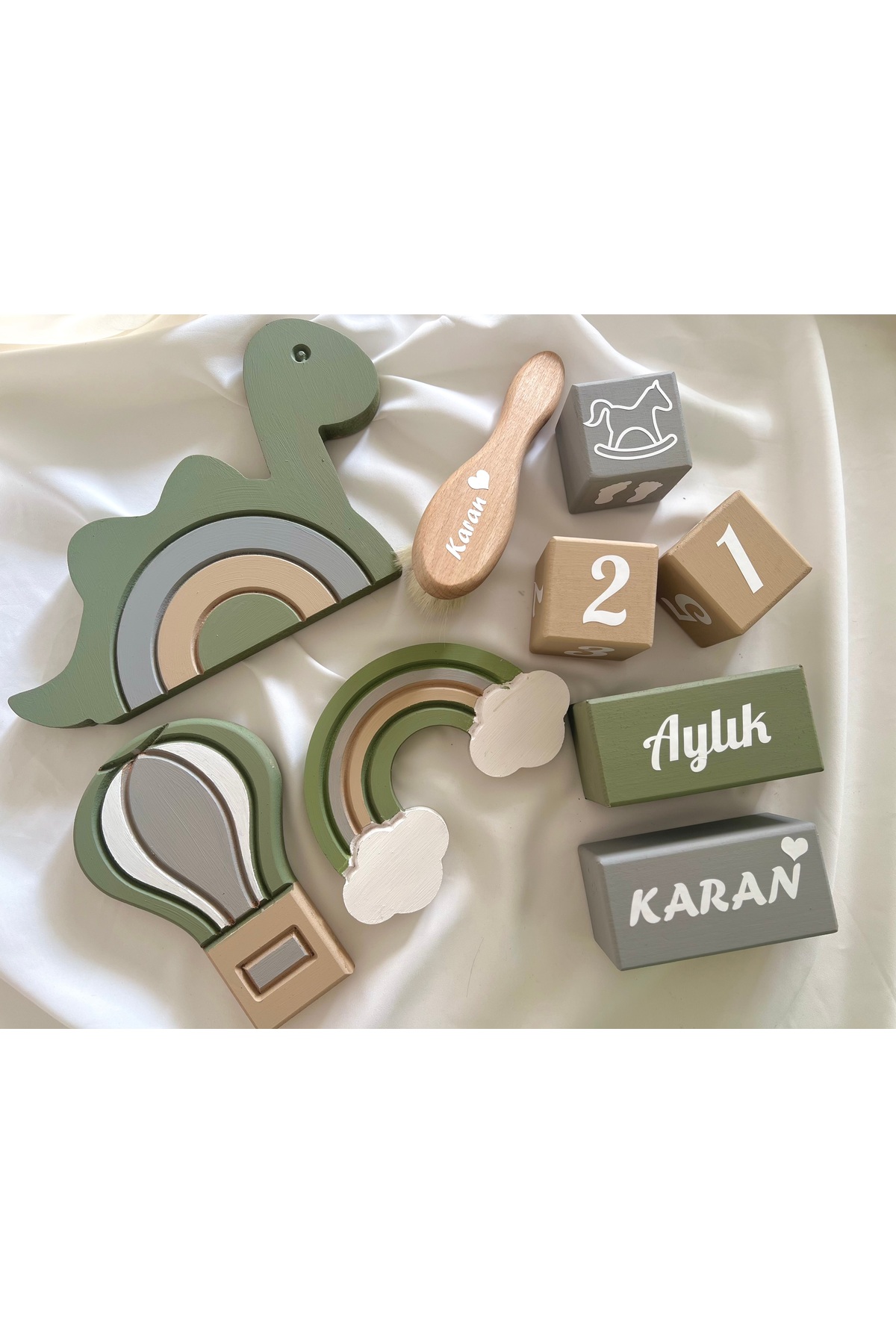 Dinazor objeli tam set bebek hediyelik bebek çekim dekorasyon