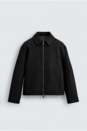 ablukaonline Erkek Relax Fit Premium Kaşe Ceket Kaban Siyah