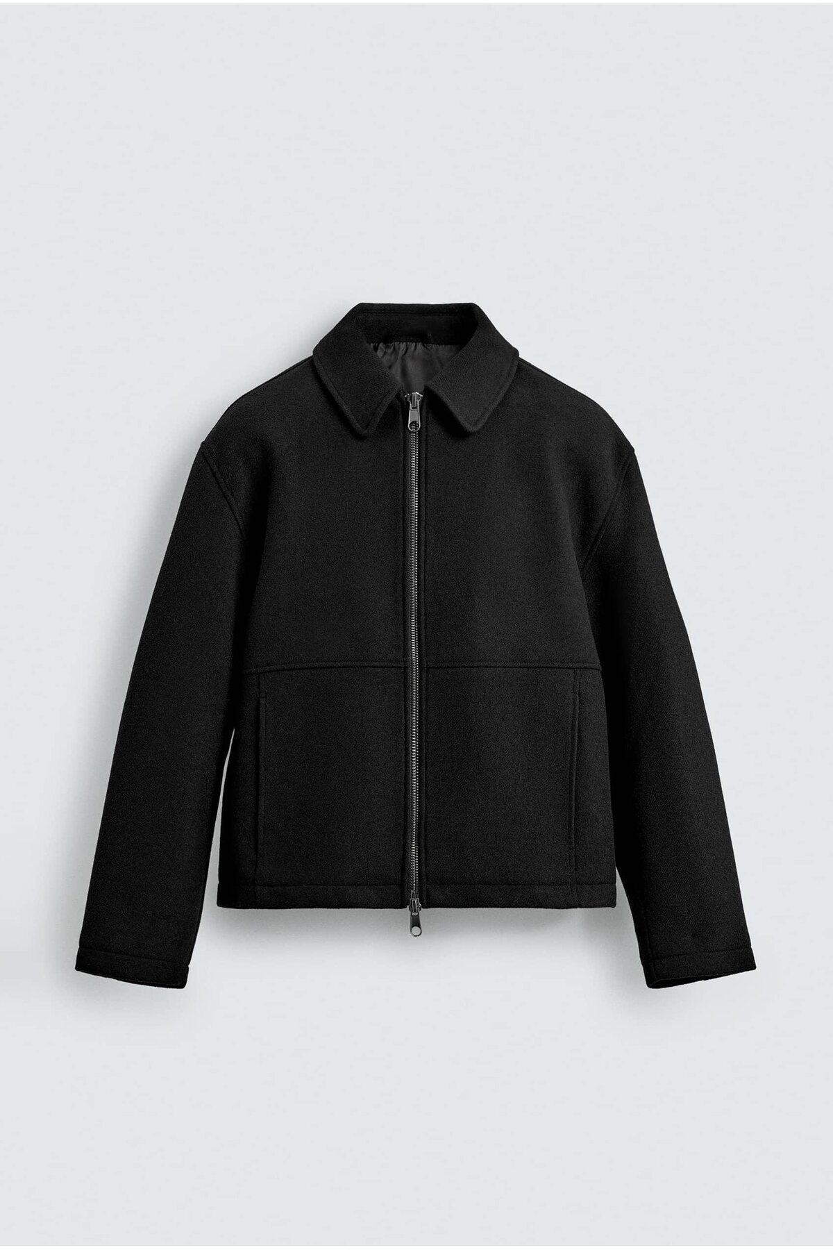 ablukaonline  Erkek Relax Fit Premium Kaşe Ceket Kaban Siyah