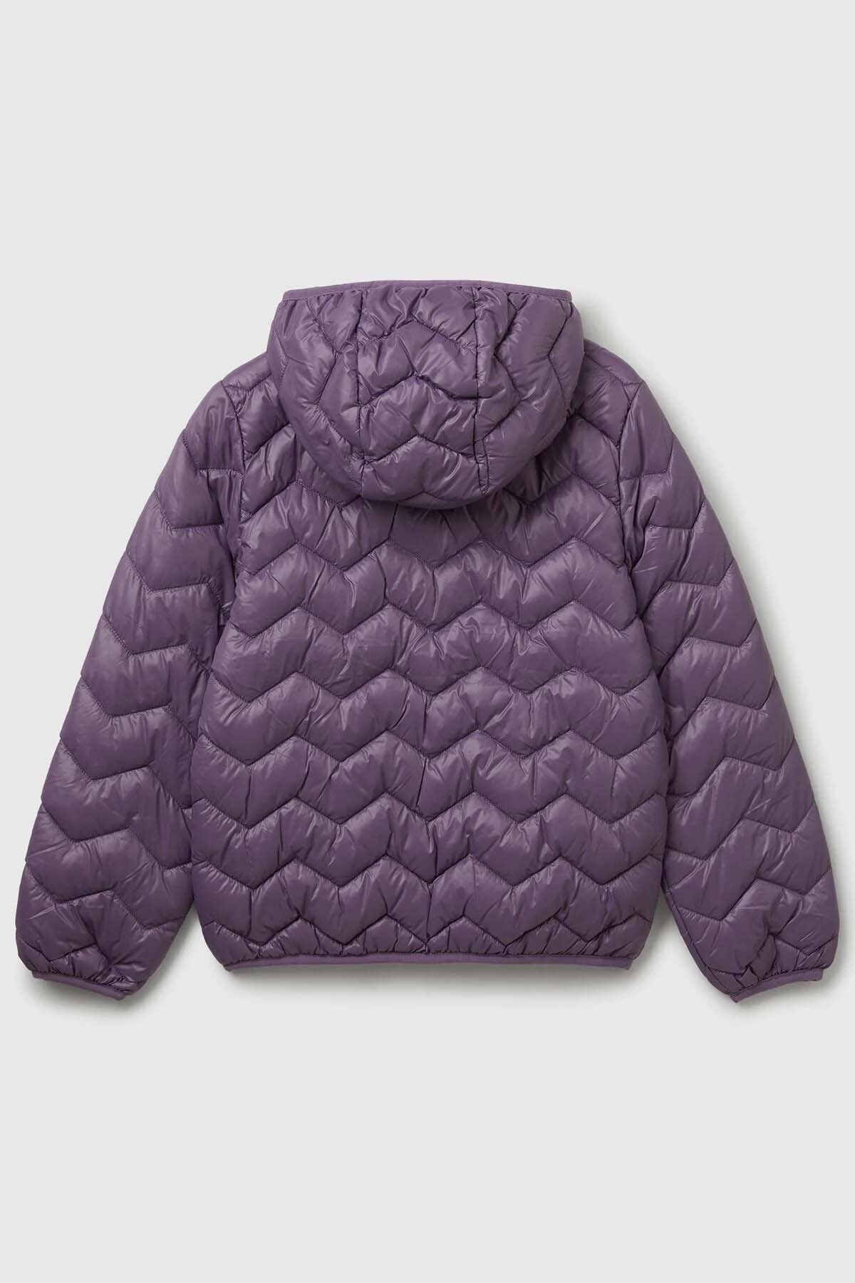 Benetton Mevsimlik Mont Kız Çocuk Mor 6-14 Yaş fotoğrafı 2 (önizleme)