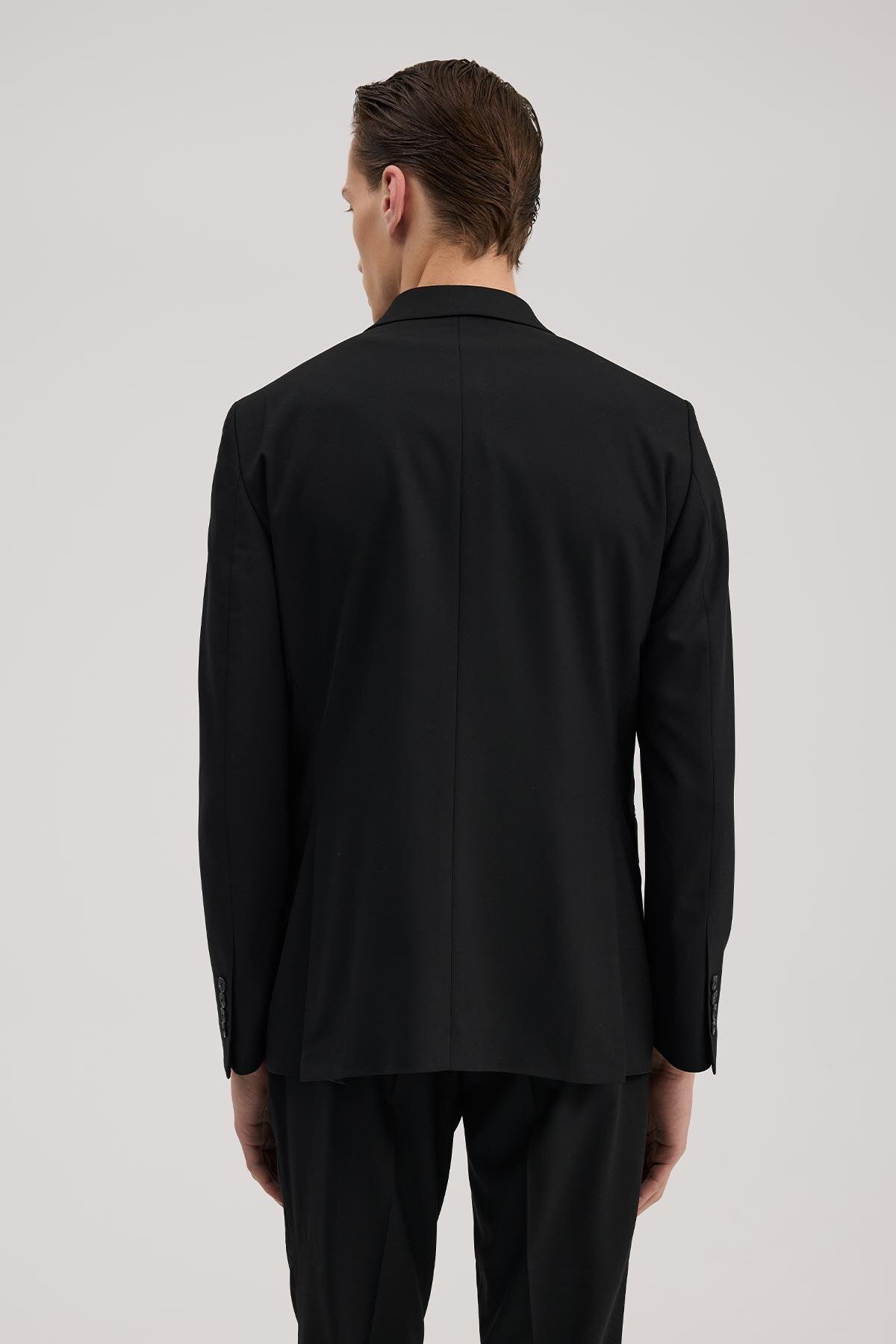 Siyah Slim Fit Sivri Yaka Takım Elbise — مشکی JK00SF02M021 — تصویر 4 از 5