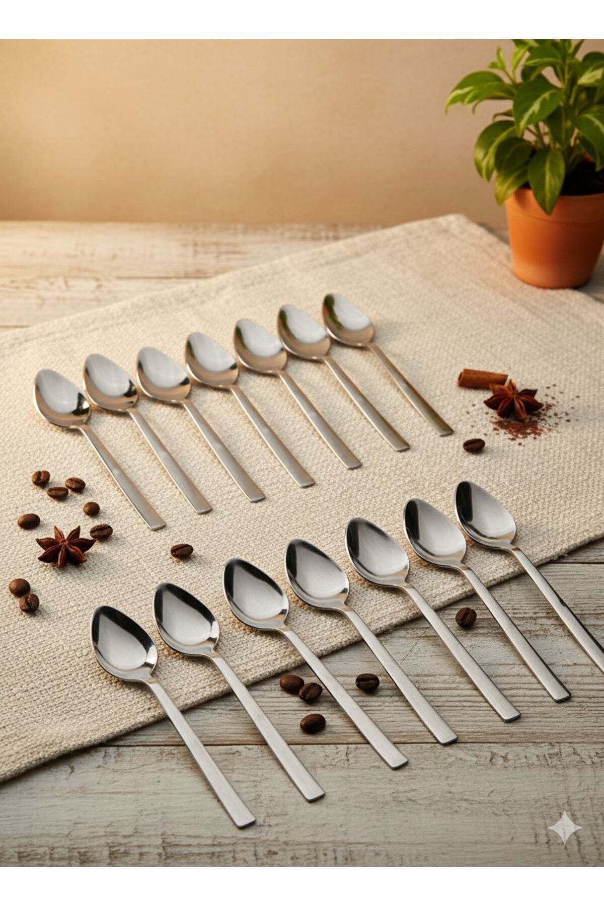 aktaş home Stainless Steel Teaspoon Set of 12