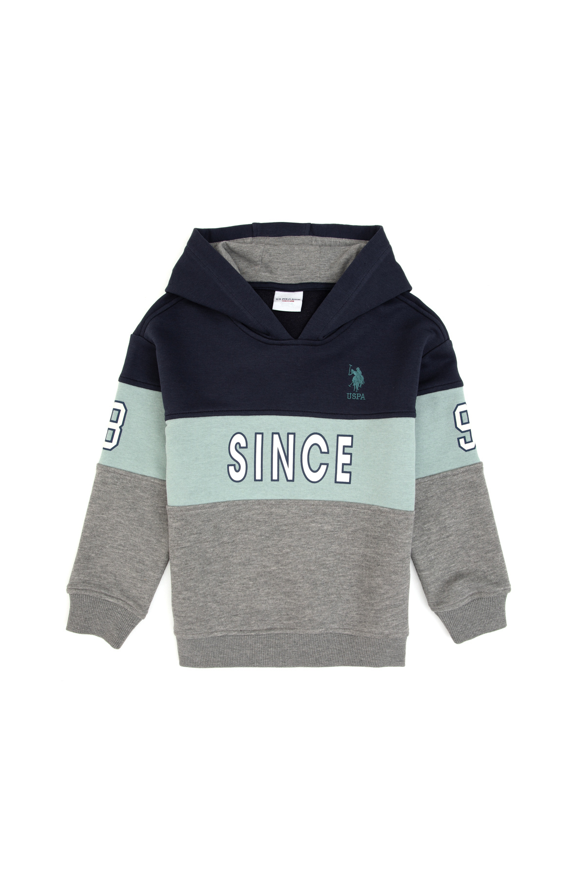 سویشرت کلاهدار طوسی ملانژ پسرانه U.S. Polo Assn. — 2