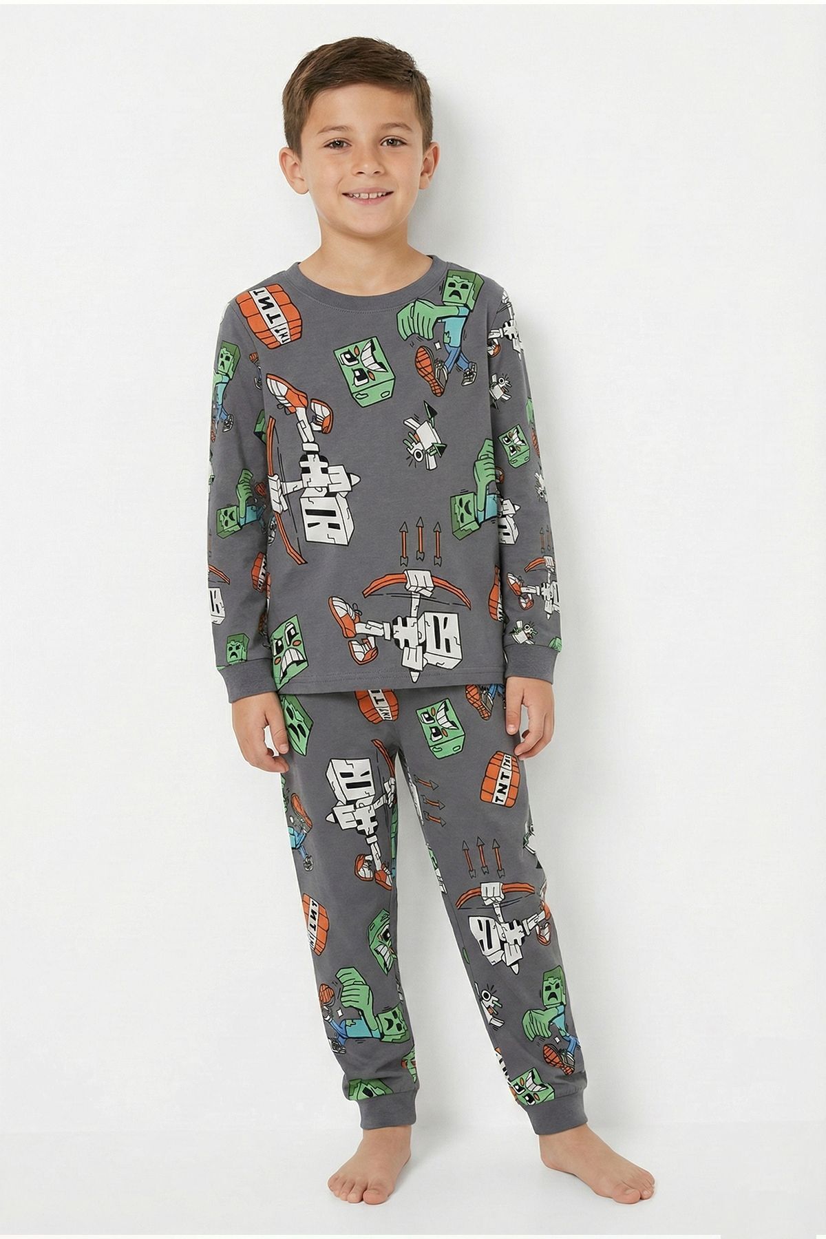 zuzunga Computer Game Desenli Erkek Çocuk Pijama Takımı fotoğrafı 5 (önizleme)