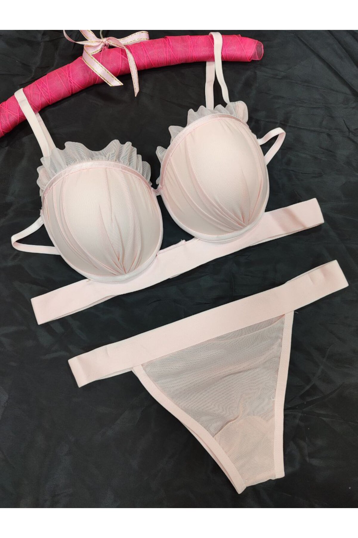 Women's Oyster Model Fully Filled Supported Bra Panty Set