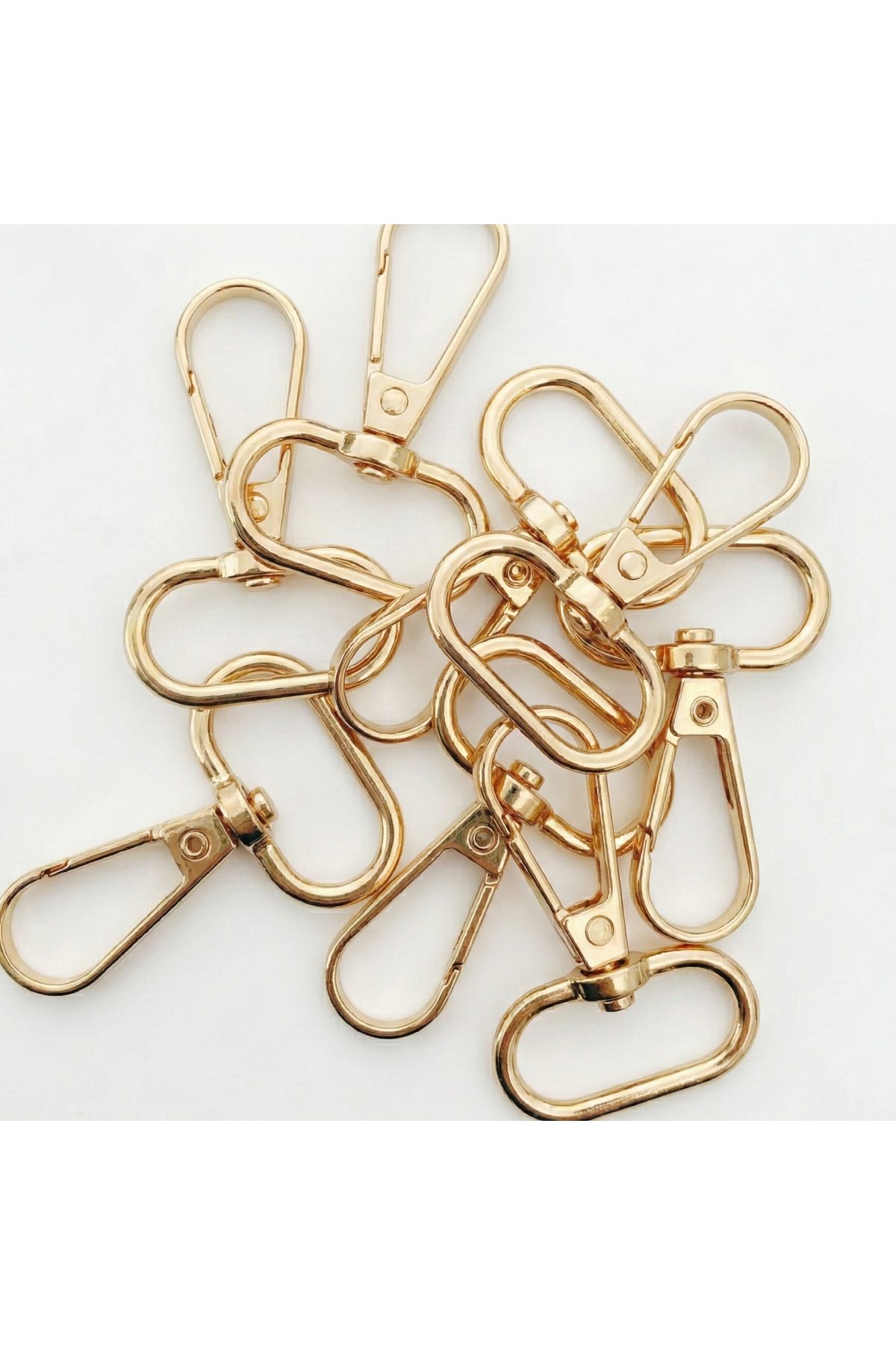 2.5 Cm Spring Hook Light (GOLD) - Metal Bag and Wallet Hanger Clip - 50 PCS