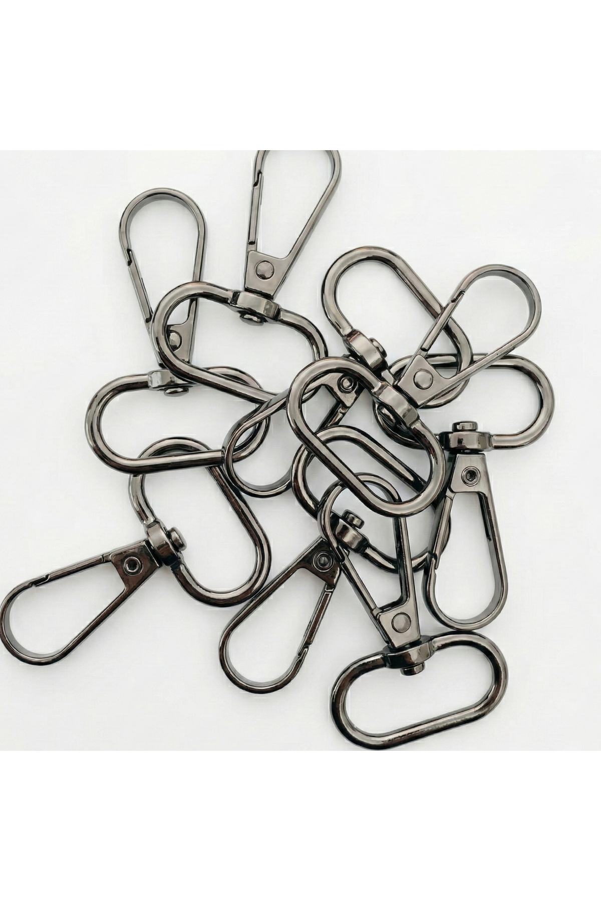 2.5 cm Spring Hook Black Nickel (ANTHRACITE) - Metal Bag and Wallet Hanger Clip - 50 PCS