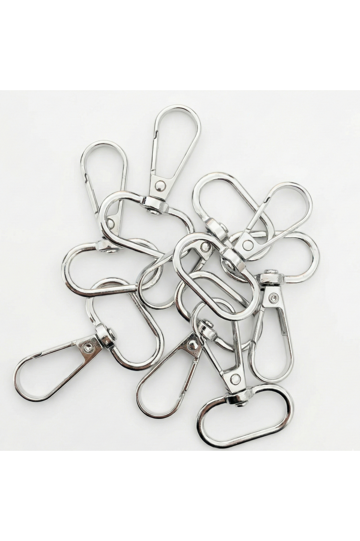 2.5 Cm Spring Hook Nickel (SILVER) - Metal Bag and Wallet Hanger Clip - 50 PCS
