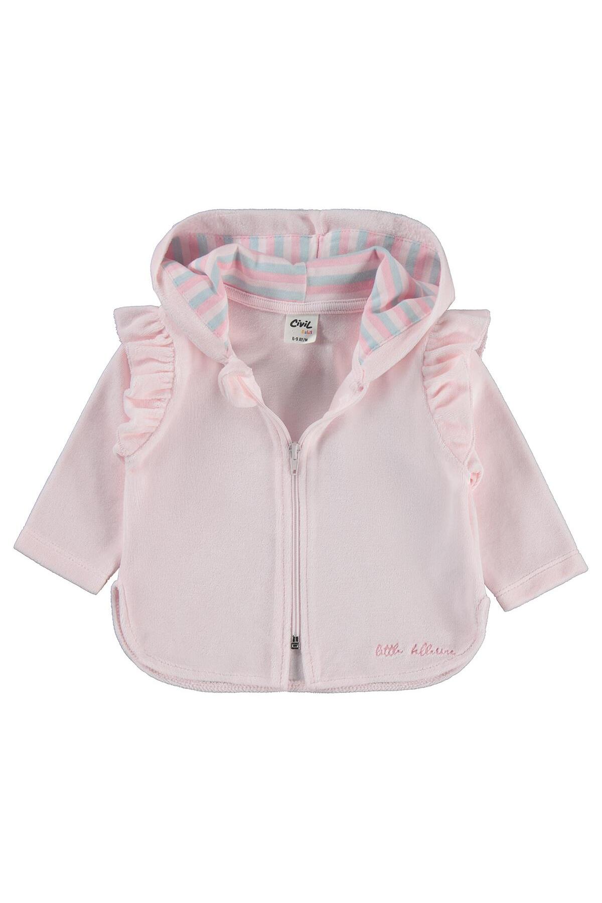 Civil Baby Kol Fırfırlı 6-18 Ay Hırka - Pembe 6-9 Ay fotoğrafı 2 (önizleme)