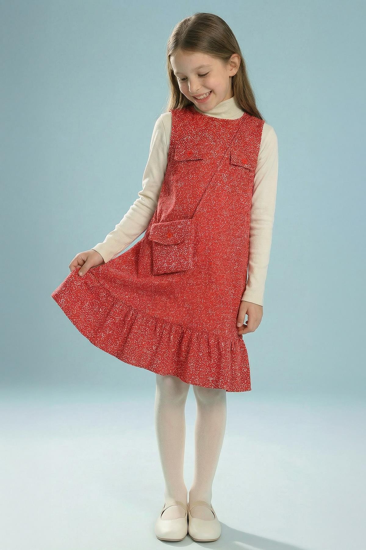 Perendi Kız Çocuk Çantalı Jile Elbise ve Badi fotoğrafı 2 (önizleme)