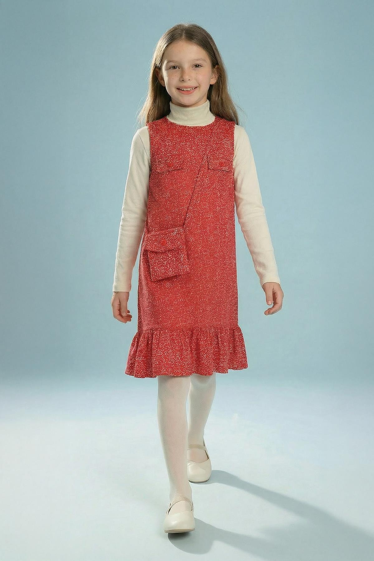 Perendi Kız Çocuk Çantalı Jile Elbise ve Badi fotoğrafı 4 (önizleme)